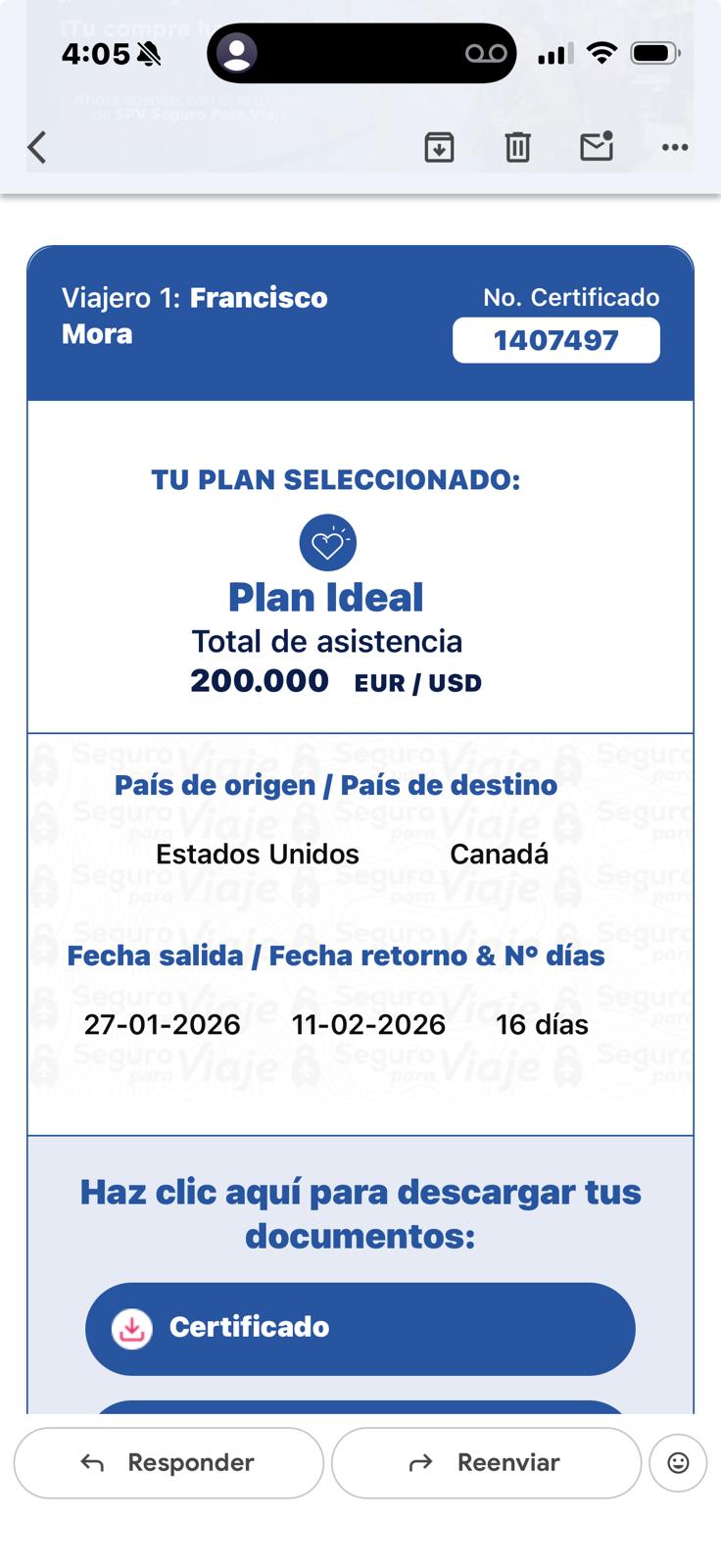 Seguro de viaje Neno